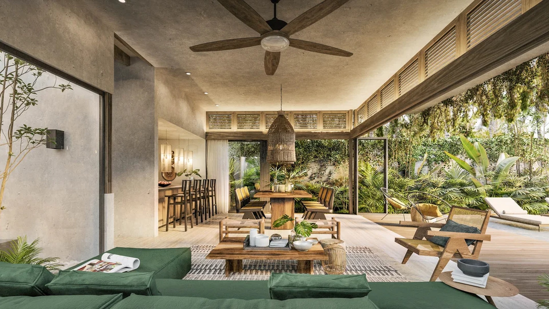 Image of a Indoor-Outdoor Living, featuring Open-Plan Living Area and Private Terrace.