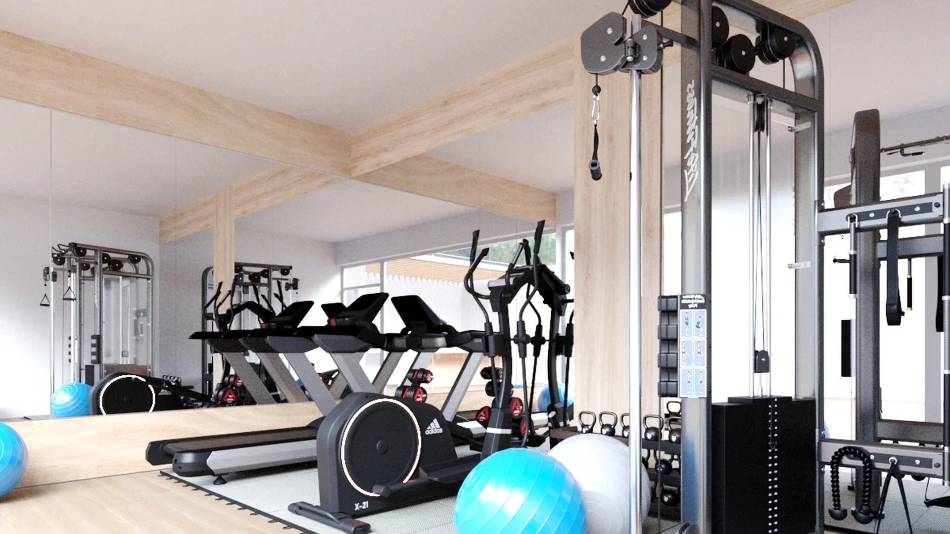 Image of a Fitness Center, featuring Cardio Machines and Strength Training Equipment.
