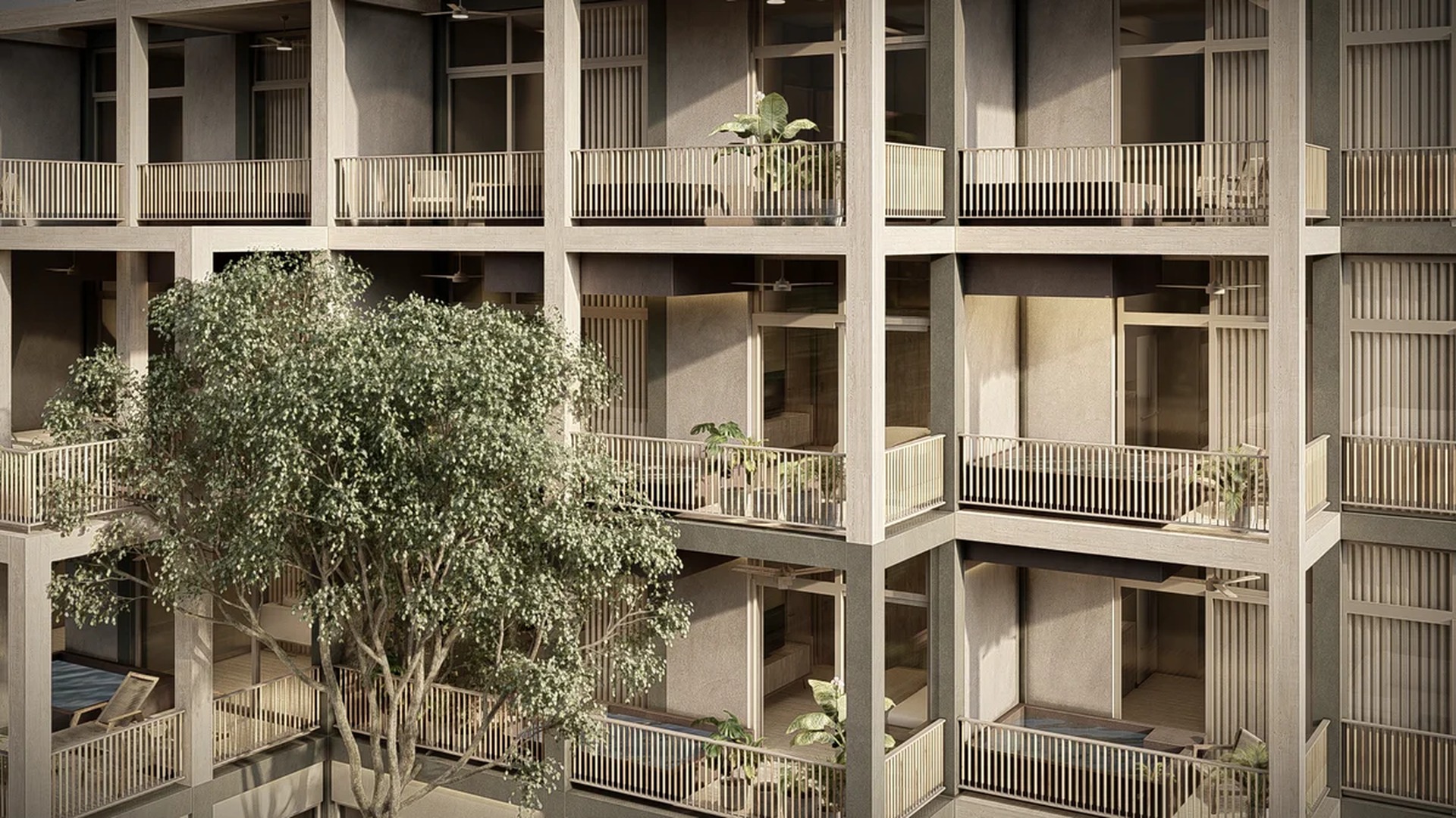 Image of a Modern Architecture, featuring Private Balconies and Private Plunge Pools.