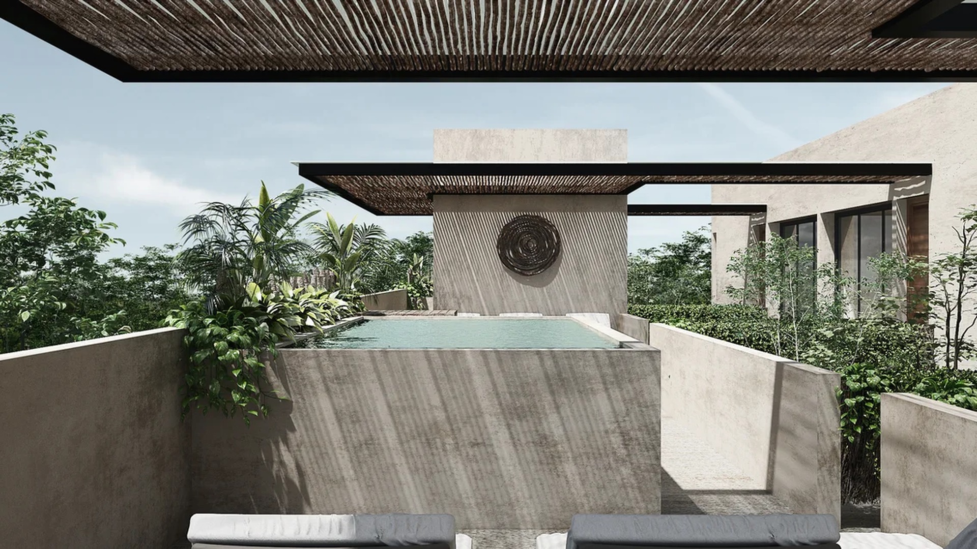 Image of a Private Plunge Pool, featuring Rooftop Terrace and Lush Jungle View.