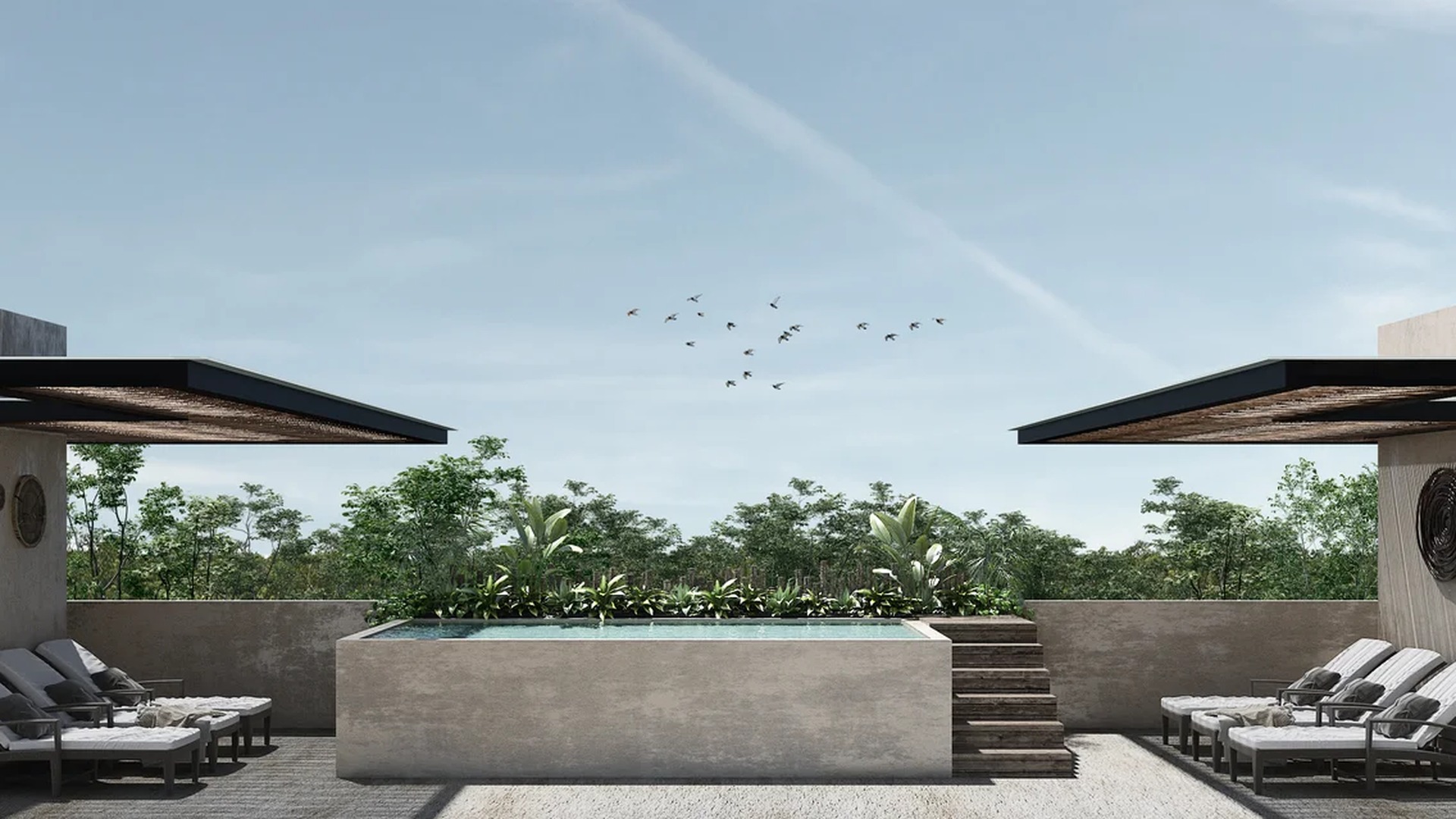 Image of a Rooftop Terrace, featuring Plunge Pool and Jungle View.