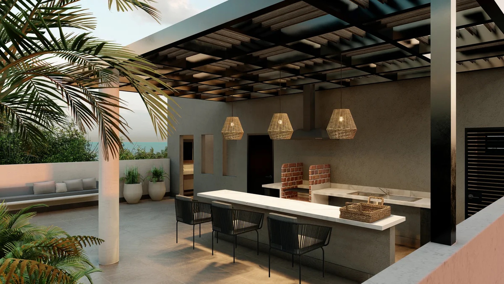 Image of a Rooftop Terrace, featuring Outdoor Kitchen and Built-in BBQ.