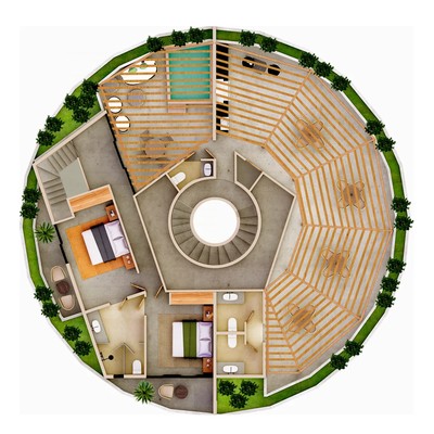 Image of a Private Pool, featuring Expansive Outdoor Terrace and Spiral Staircase.