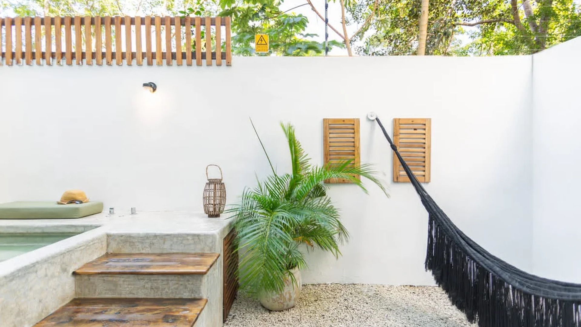 Image of a Private Patio, featuring Jacuzzi and Hammock.