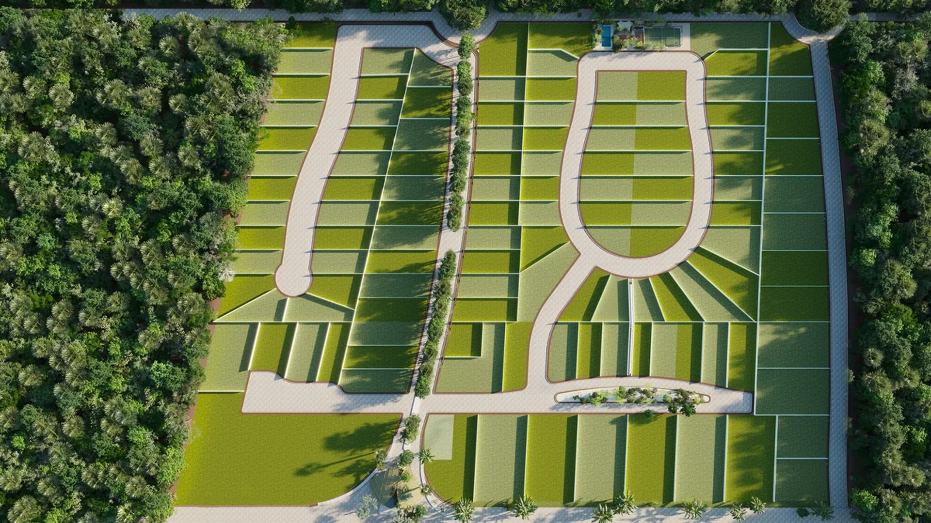 Image of a Master-Planned Community, featuring Residential Land Plots and Lush Jungle Surroundings.