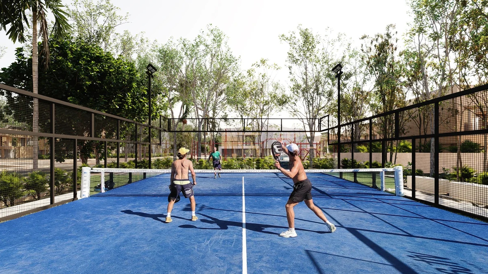 Image of a Padel Tennis Court, featuring Outdoor Sports Facility and Recreational Amenity.