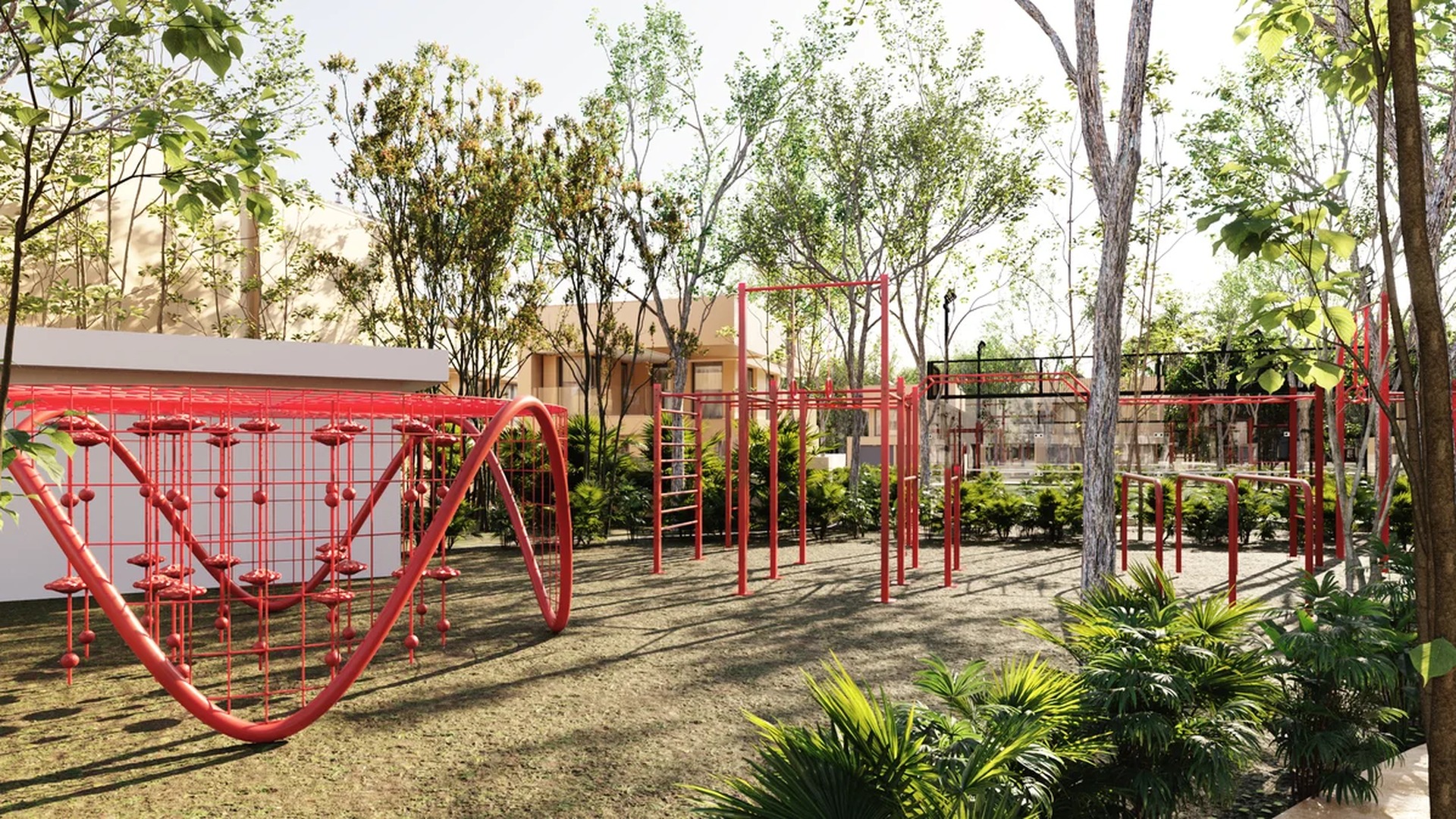 Image of a Outdoor Gym, featuring Fitness Area and Calisthenics Park.