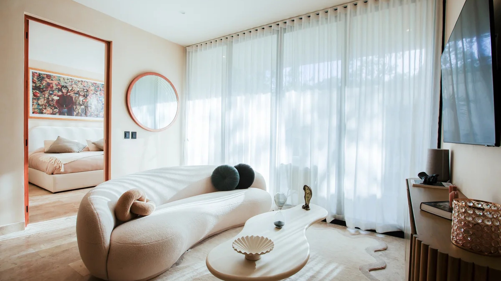 Image of a Modern Living Area, featuring Contemporary Decor and Designer Furniture.