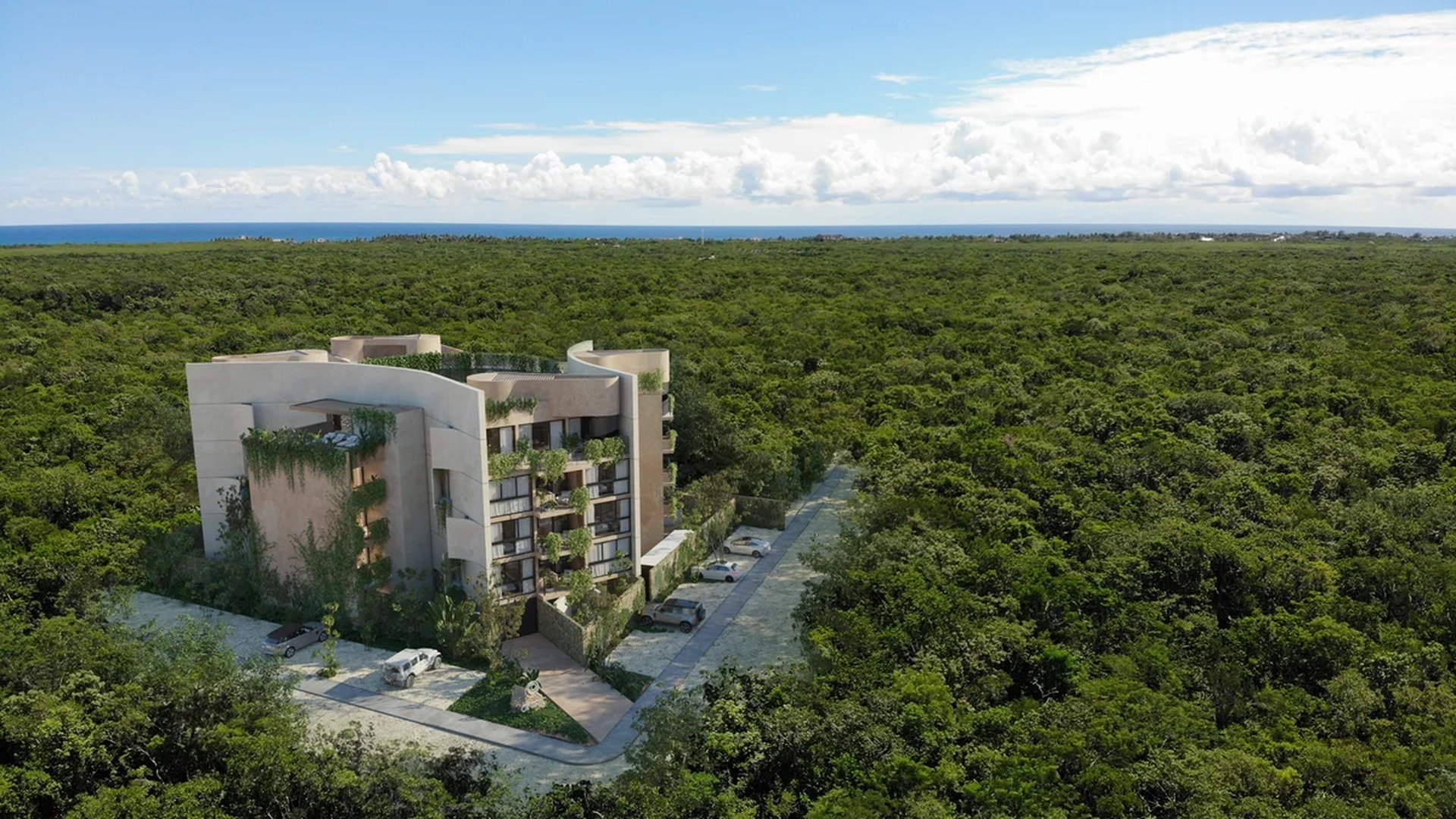 Image of a Modern Architecture, featuring Jungle View and Ocean View.