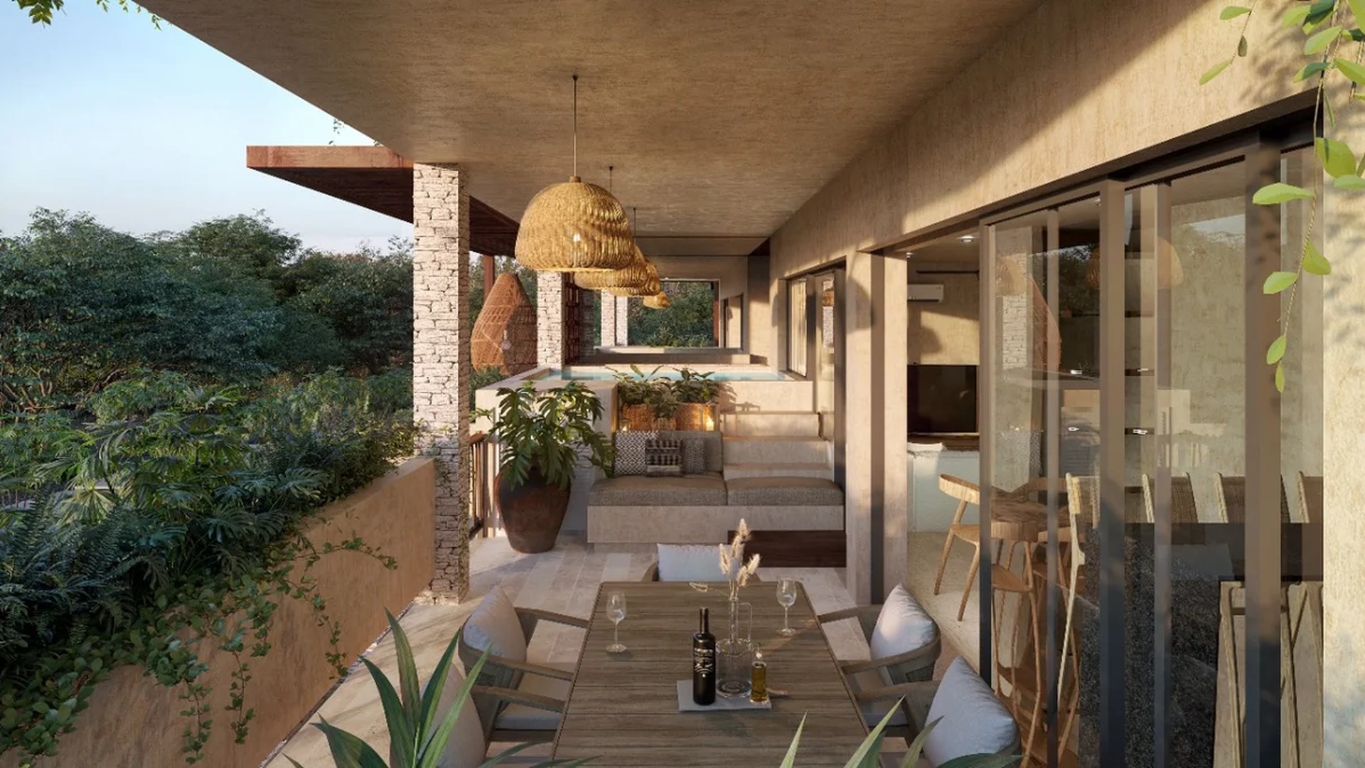 Image of a Private Terrace, featuring Plunge Pool and Jungle View.