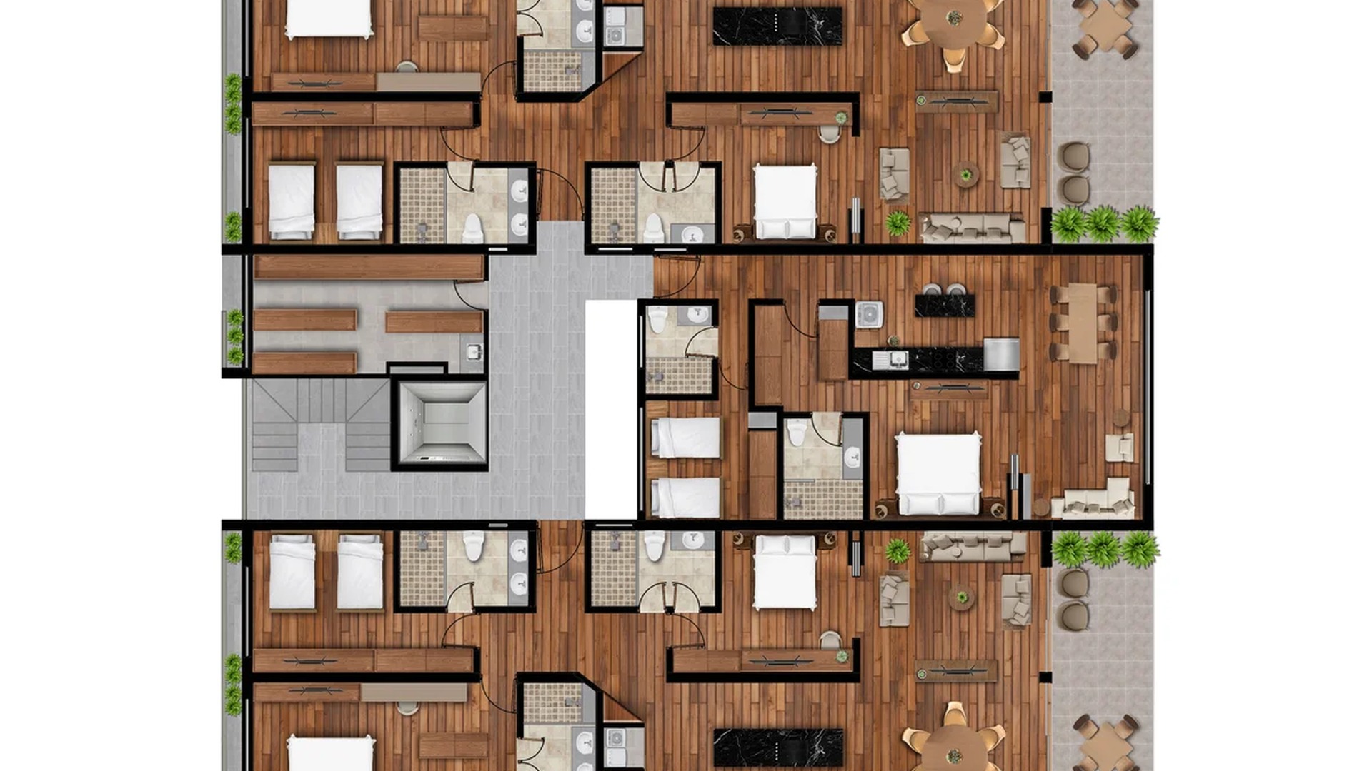 Image of a Modern Floor Plan, featuring Multi-Family Layout and Open-Concept Living.