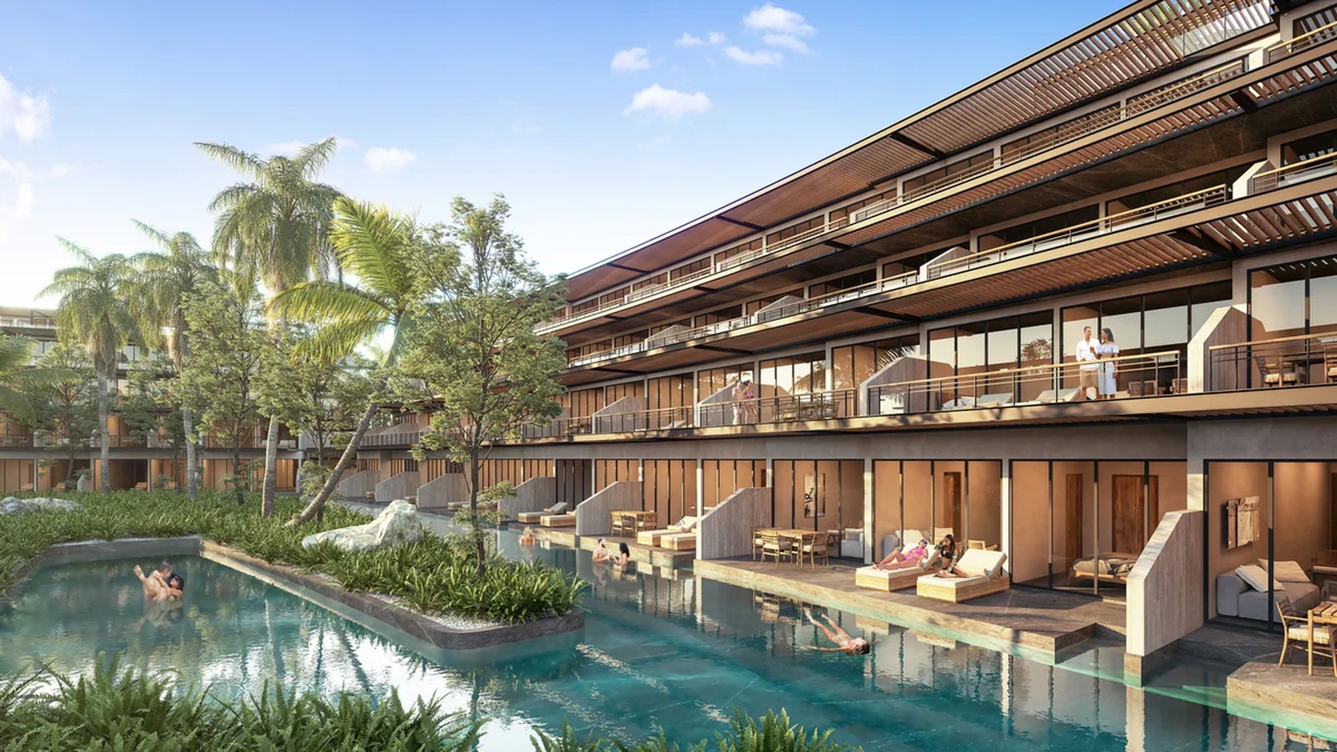 Image of a Swim-up Suites, featuring Resort-Style Pool and Private Balconies.