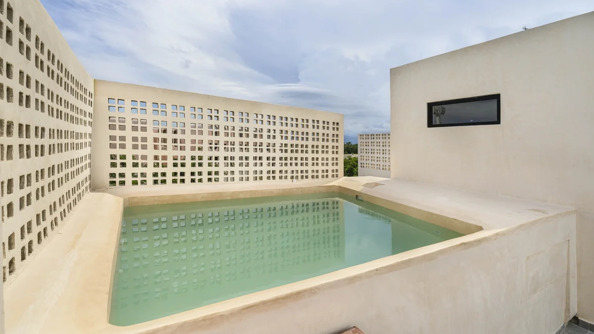 Image of a Private Plunge Pool, featuring Rooftop Terrace and Minimalist Design.