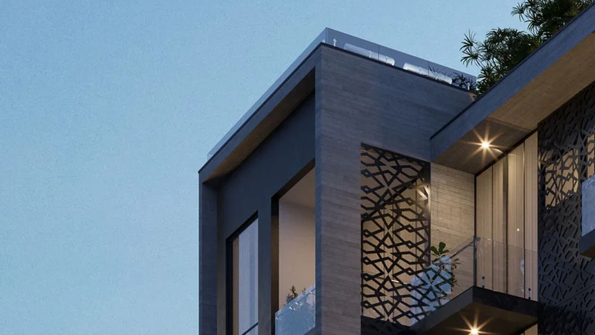 Image of a Modern Architecture, featuring Private Balconies and Glass Railings.