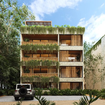 Explore IK Residences, exclusive Condos in Tulum. Discover the architectural vision, featuring a rooftop infinity pool. Inquire for pre-sale pricing and floor plans.