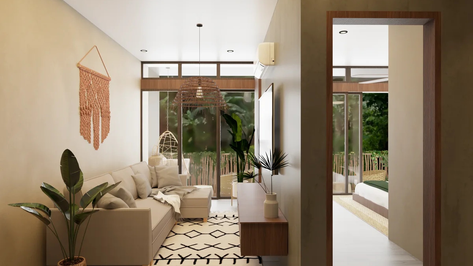 Image of a Living Area, featuring Bohemian Decor and Indoor-Outdoor Living.