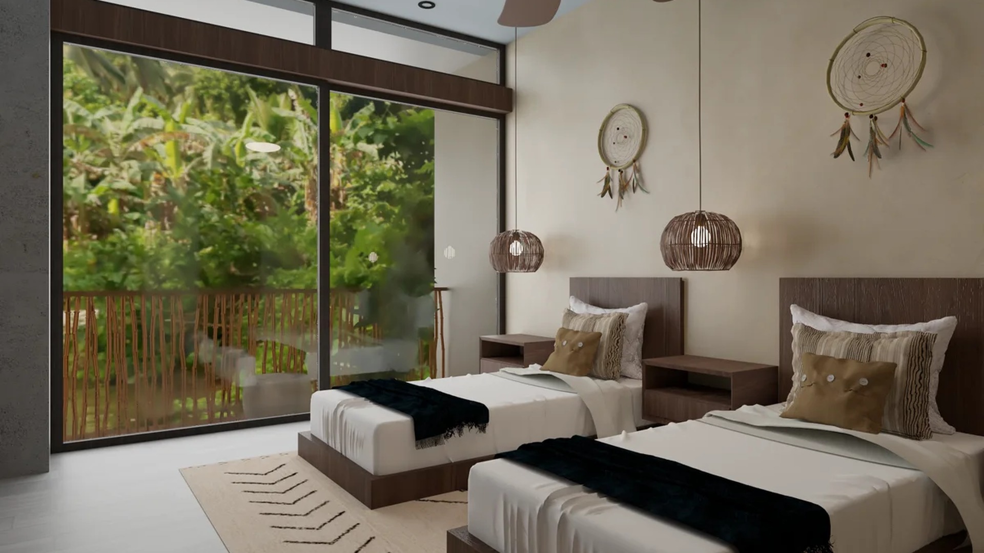 Image of a Guest Bedroom, featuring Private Balcony and Jungle View.
