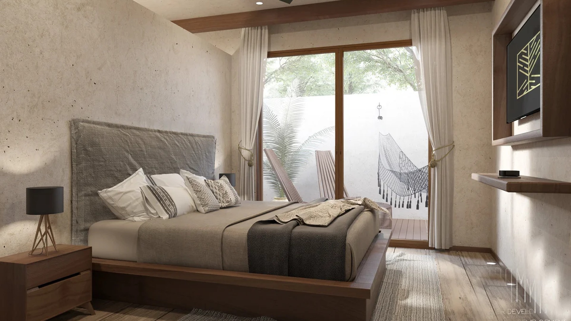 Image of a Bedroom Suite, featuring Private Terrace and Sliding Glass Doors.