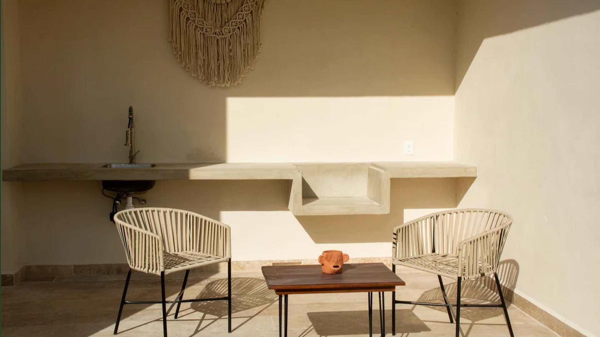 Image of a Private Patio, featuring Outdoor Wet Bar and Concrete Countertops.