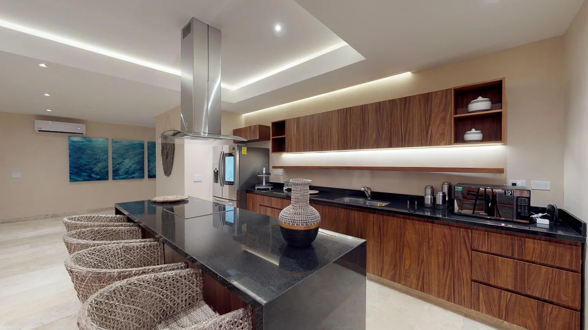 Image of a Modern Kitchen, featuring Kitchen Island and Granite Countertops.