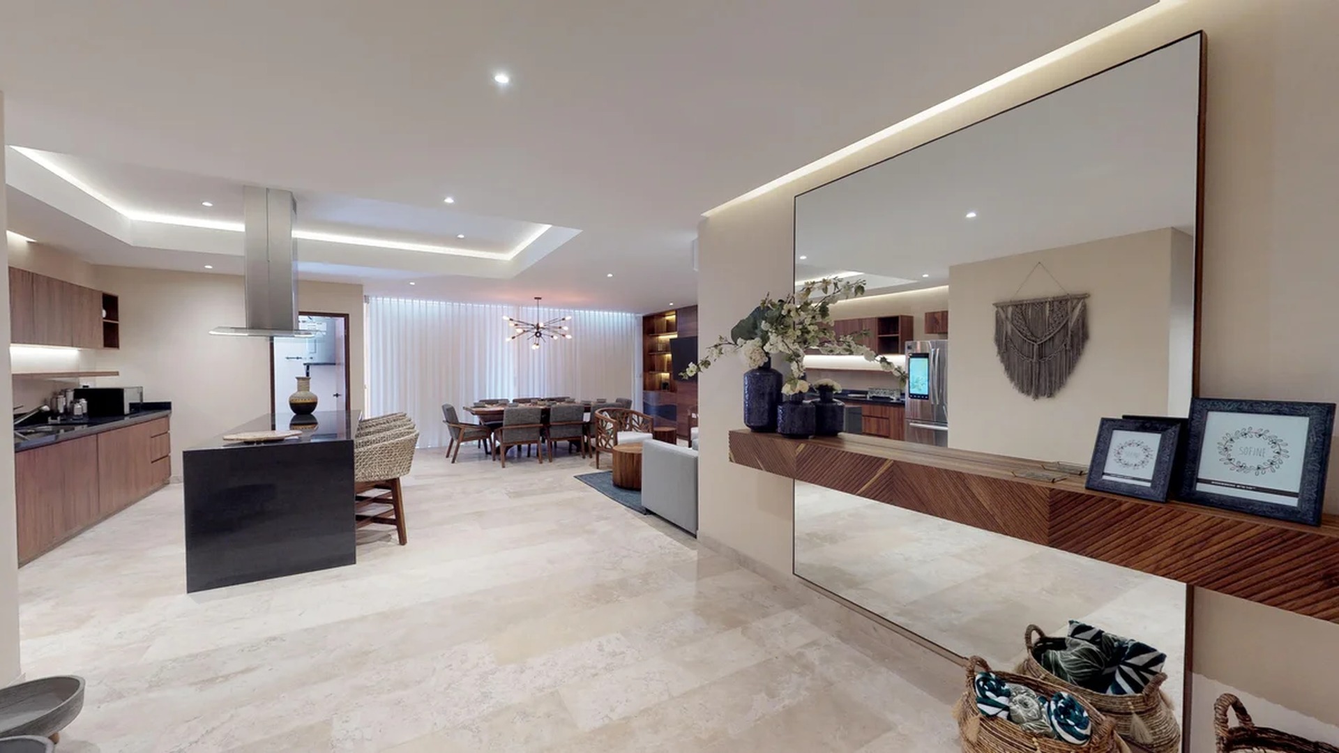 Image of a Open-Concept Living, featuring Modern Kitchen and Kitchen Island.