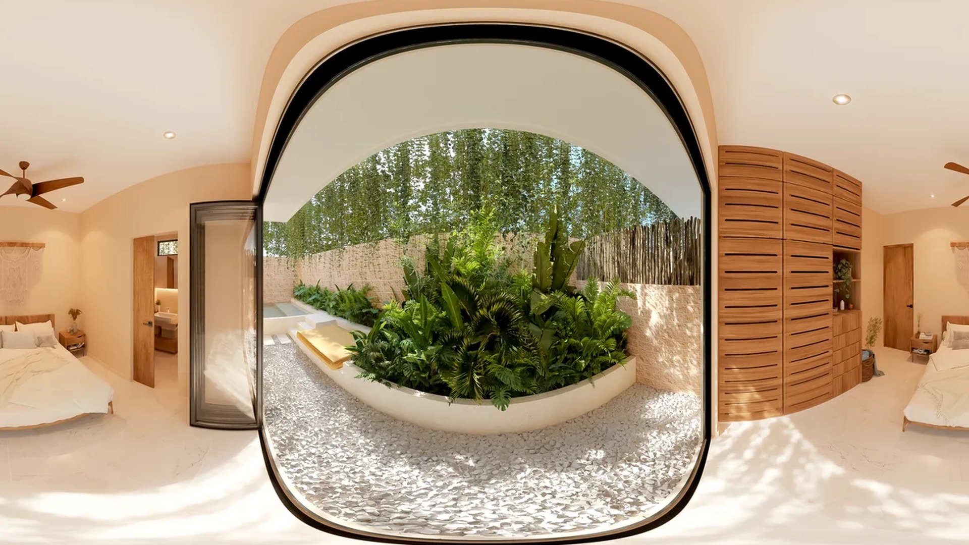 Image of a Bedroom Suite, featuring Private Plunge Pool and Private Courtyard.