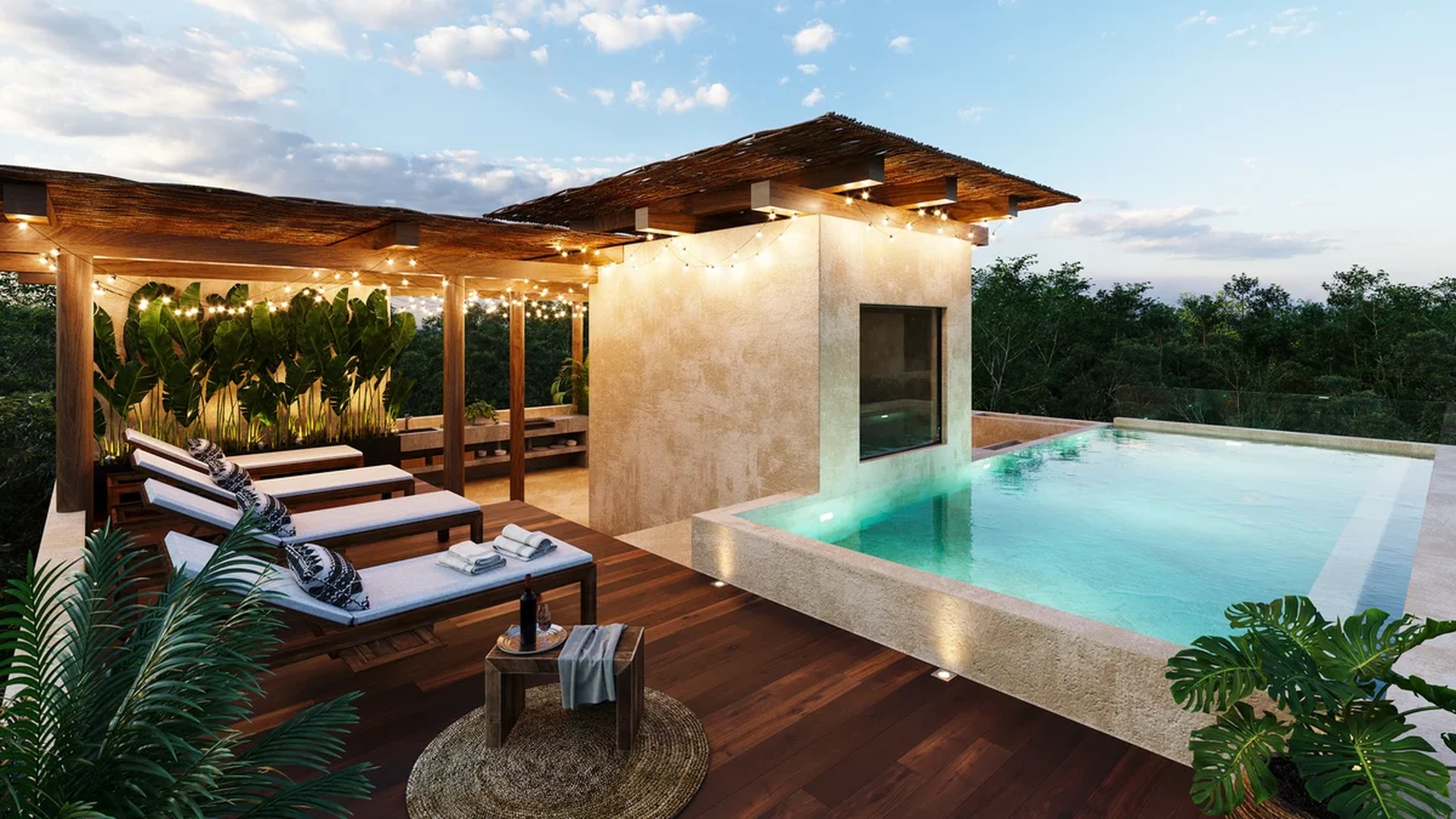 Image of a Rooftop Terrace, featuring Private Pool and Sundeck Lounge.