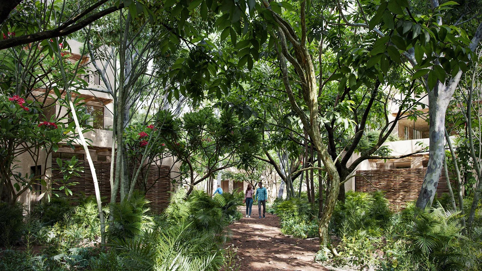 Image of a Lush Garden, featuring Jungle Setting and Walking Trails.