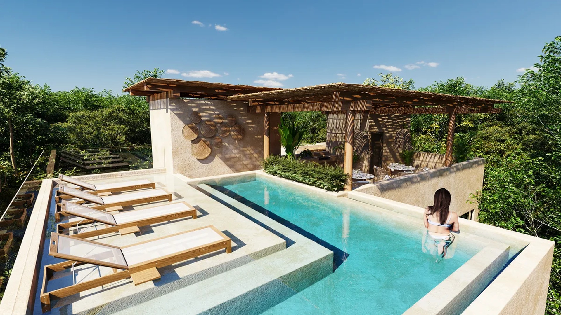 Image of a Rooftop Pool, featuring Private Terrace and Sundeck with Loungers.