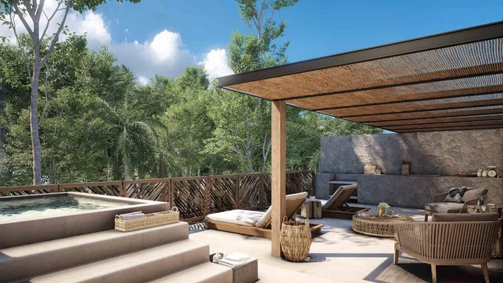 Image of a Private Terrace, featuring Plunge Pool and Jungle View.