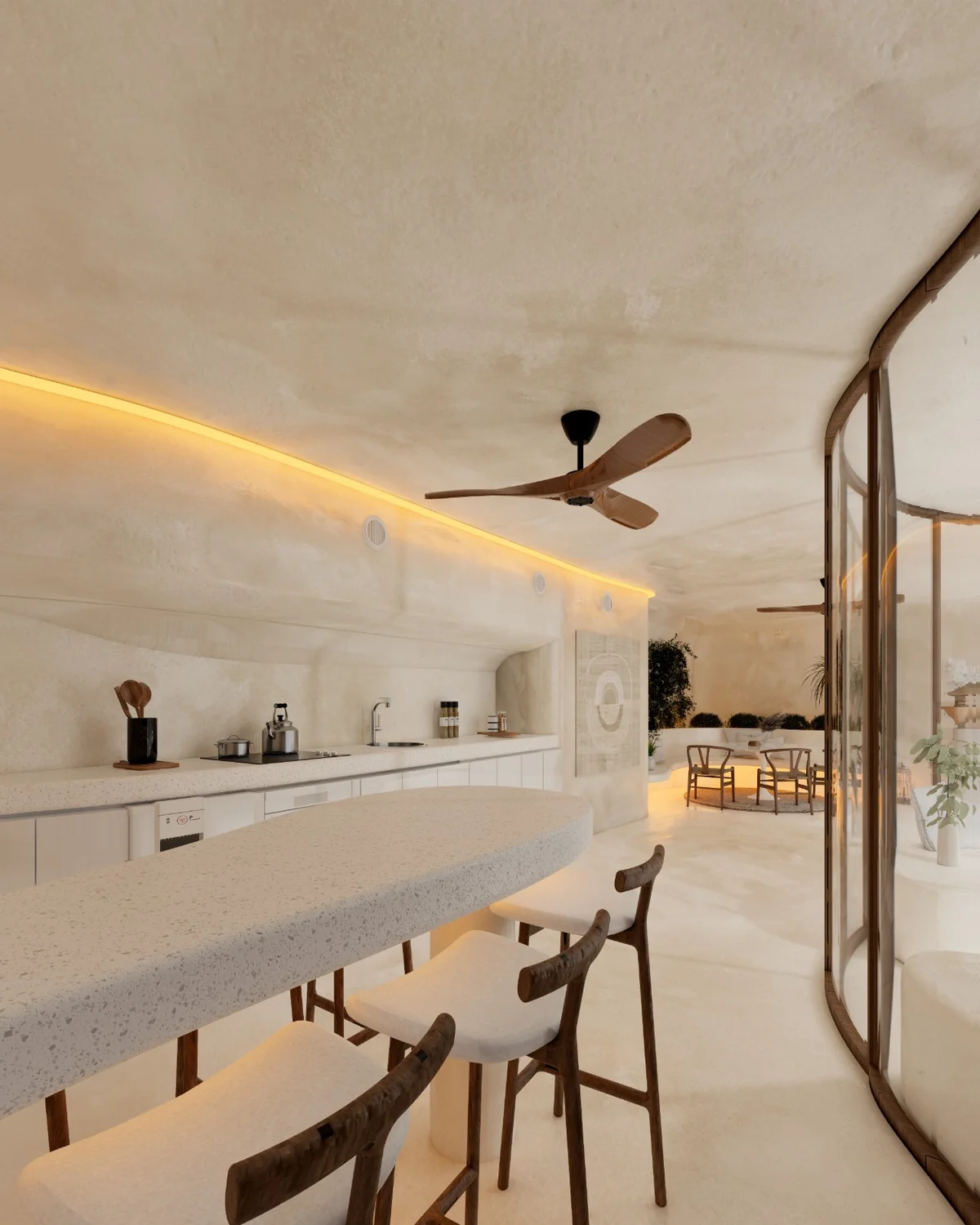 Image of Lounge at Kan Tulum, featuring Modern Kitchen, Kitchen Bar.