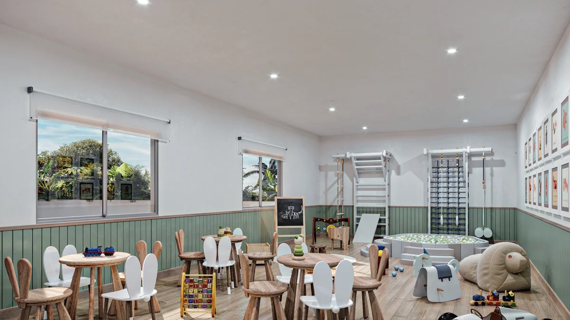 Image of a Kids' Playroom, featuring Indoor Play Area and Ball Pit.