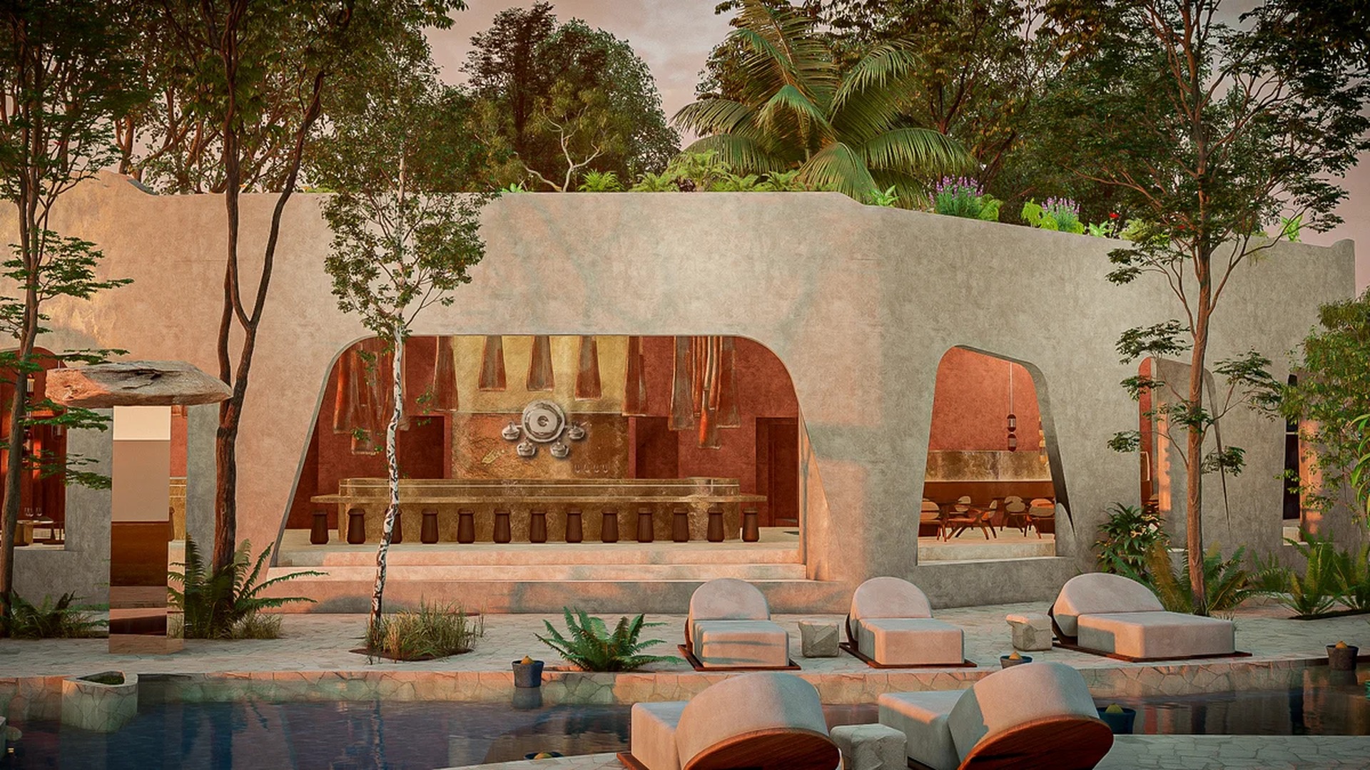 Image of a Swimming Pool, featuring Poolside Lounge and Lush Garden.