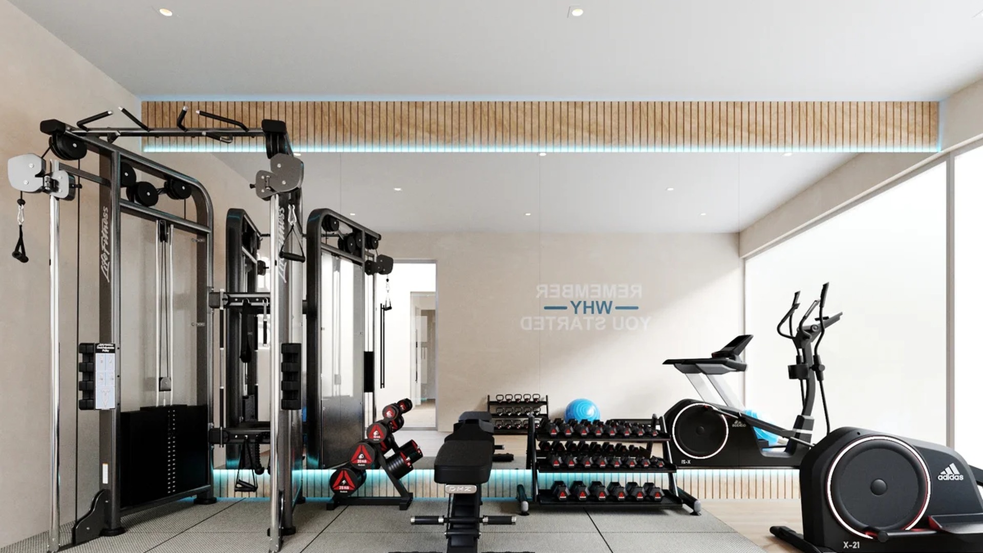 Image of a Fitness Center, featuring Modern Gym and Strength Training Equipment.