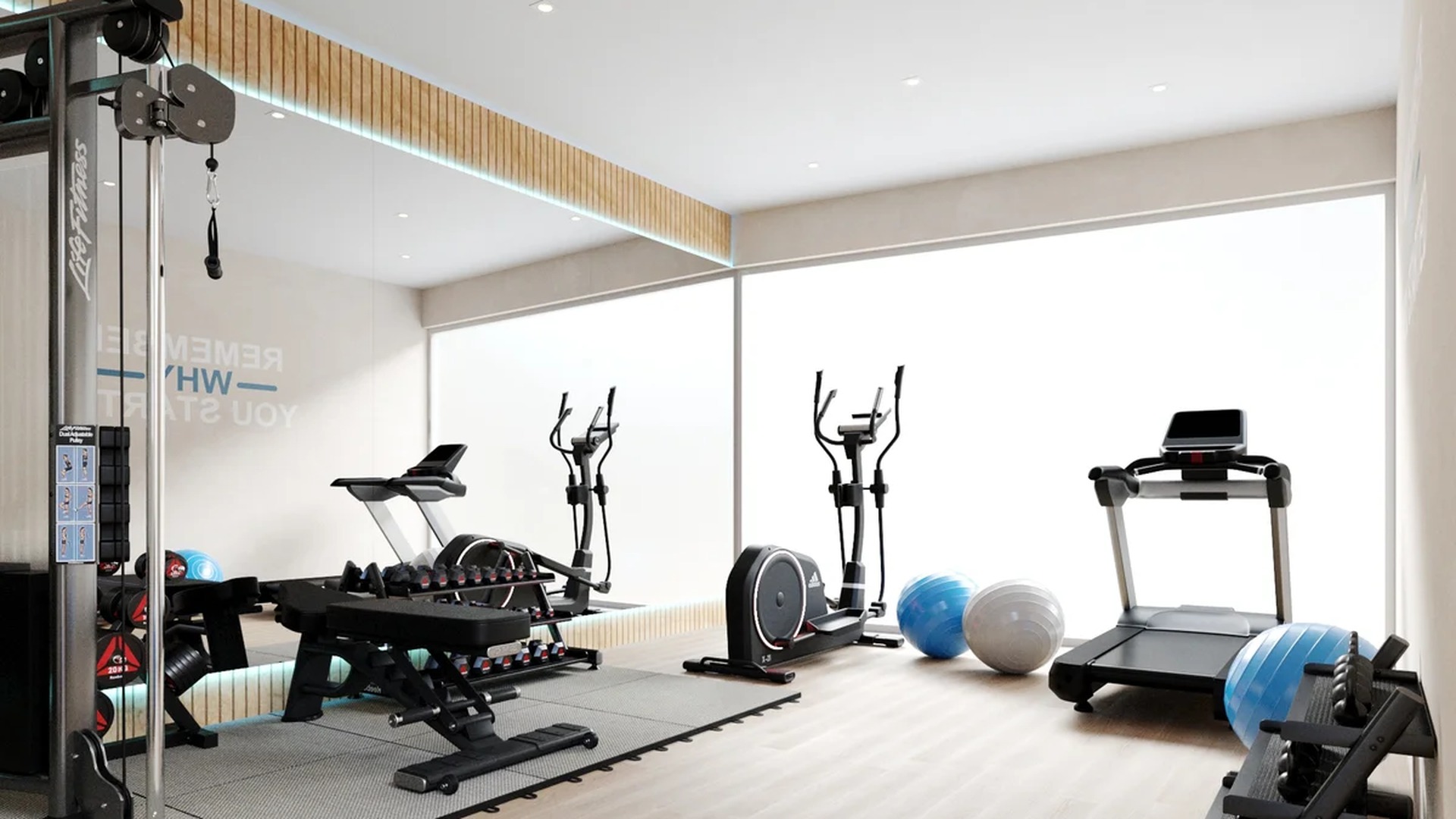 Image of a Fitness Center, featuring Modern Gym and Cardio Equipment.