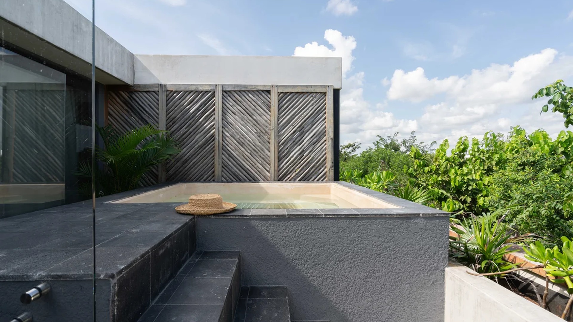 Image of a Private Plunge Pool, featuring Rooftop Terrace and Stone Tiling.