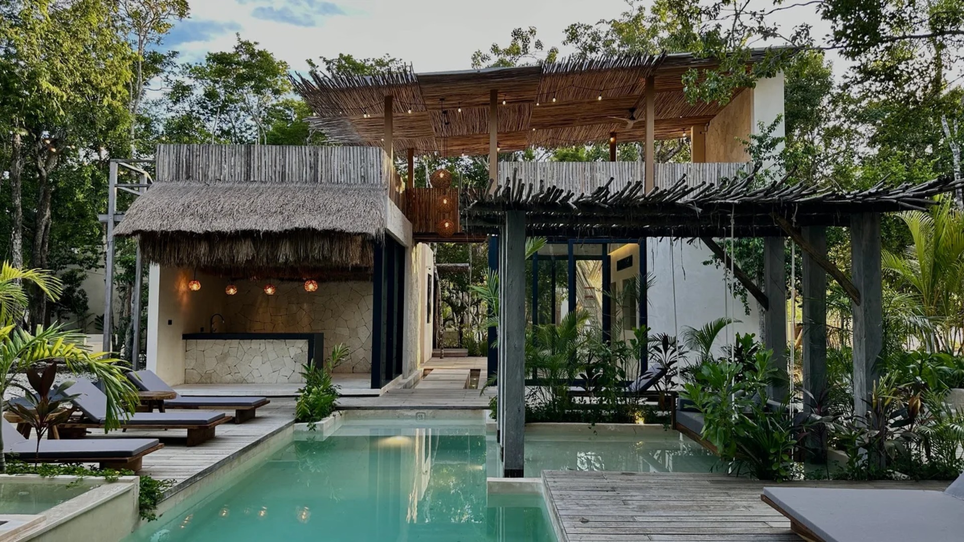 Image of a Private Pool, featuring Wooden Deck and Tropical Villa.
