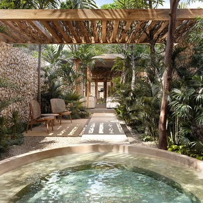Image of a Private Plunge Pool, featuring Lush Garden and Tropical Landscaping.