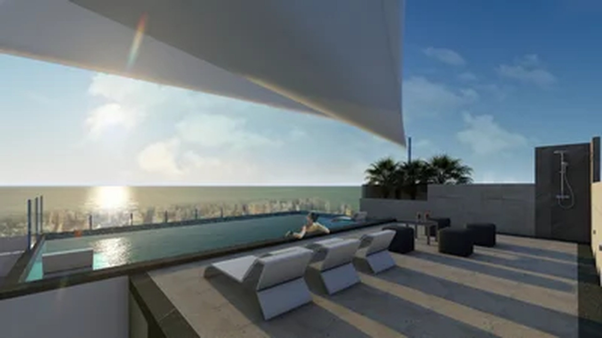 Image of a Rooftop Pool, featuring Ocean View and Infinity Pool.