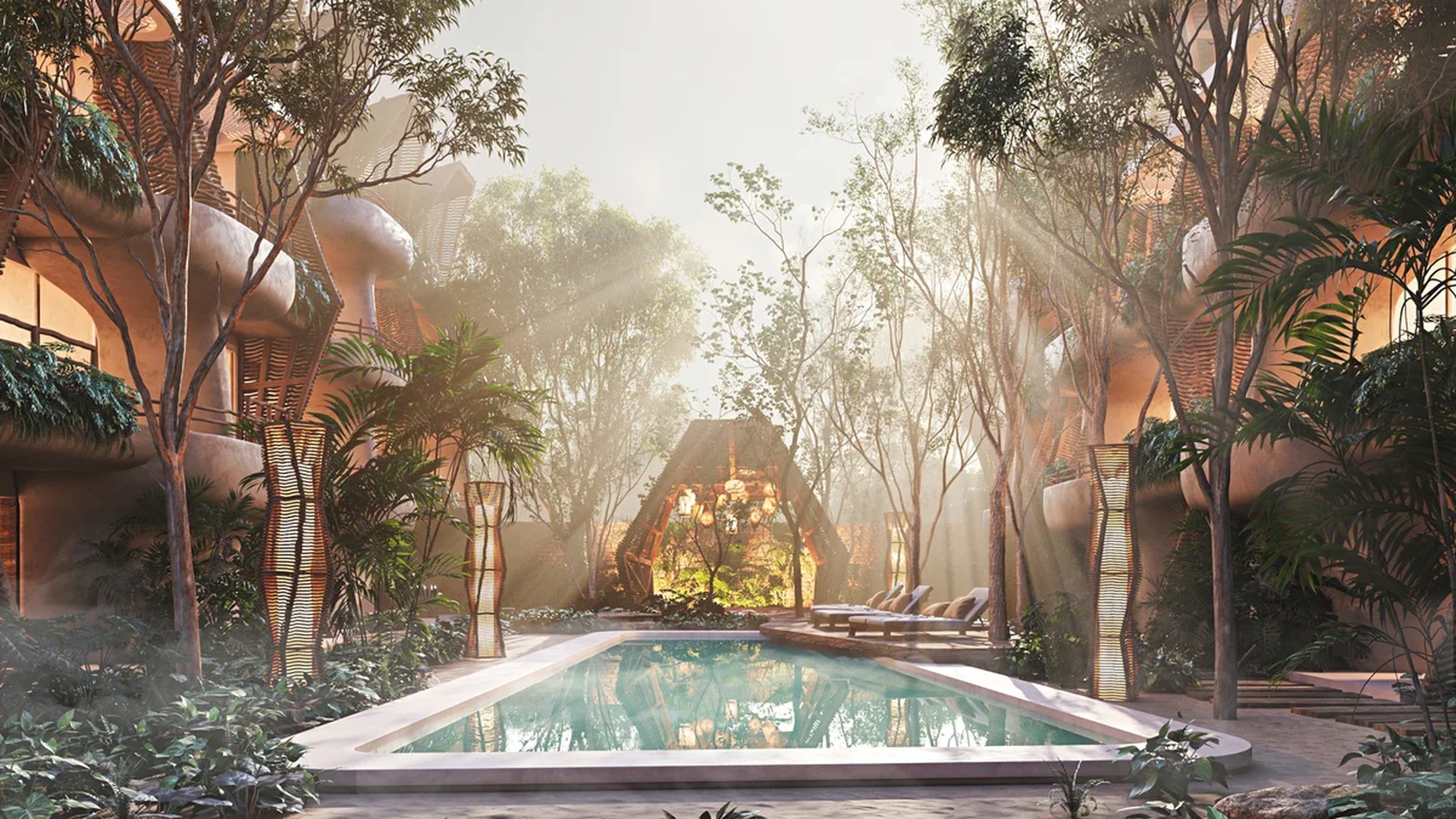 Image of a Resort-Style Pool, featuring Lush Garden and Jungle Setting.