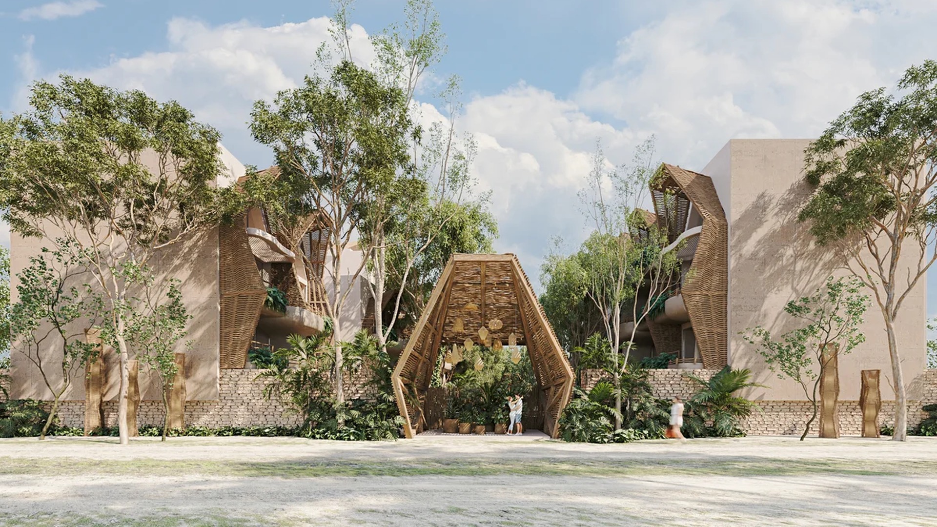 Image of a Organic Modern Architecture, featuring Biophilic Design and Natural Wood Accents.