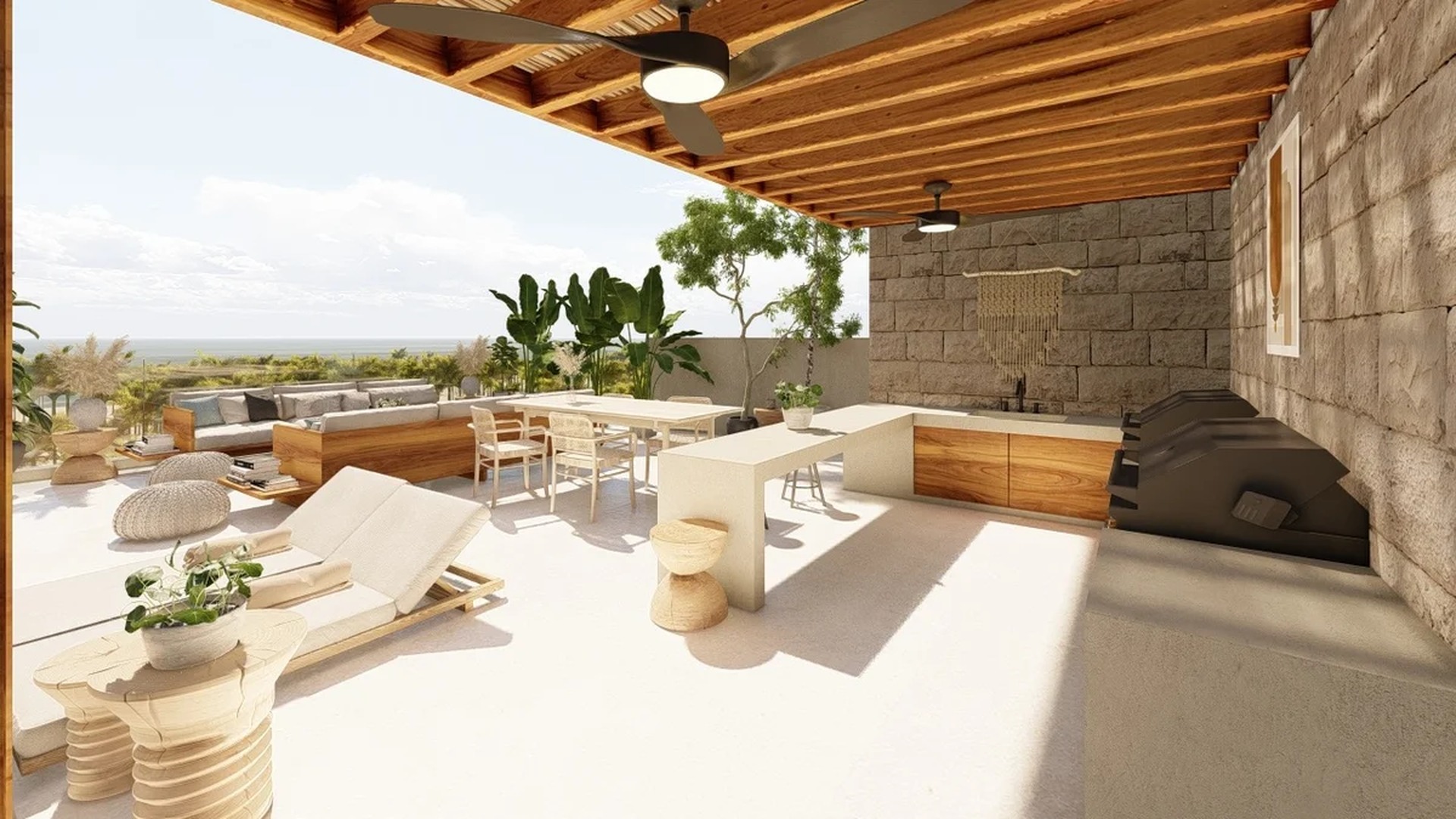 Image of a Rooftop Terrace, featuring Ocean View and Outdoor Kitchen.