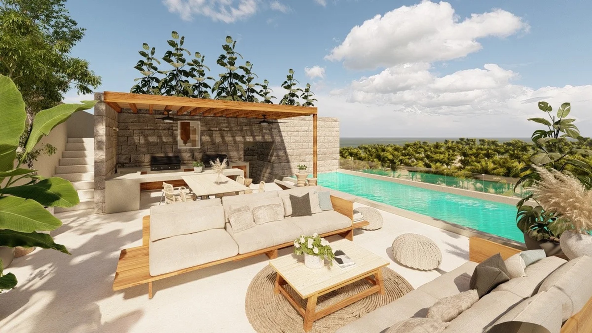 Image of a Rooftop Terrace, featuring Infinity Pool and Ocean View.