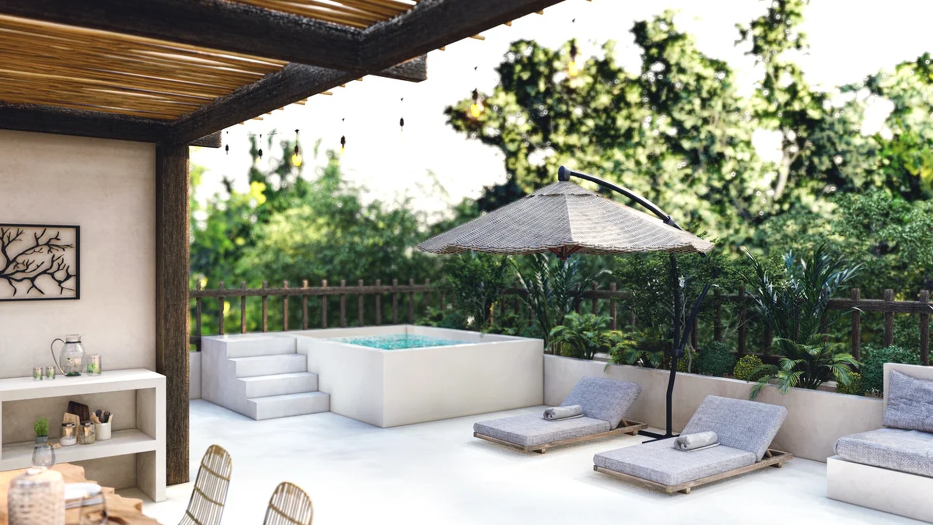 Image of a Private Terrace, featuring Plunge Pool and Sundeck Area.