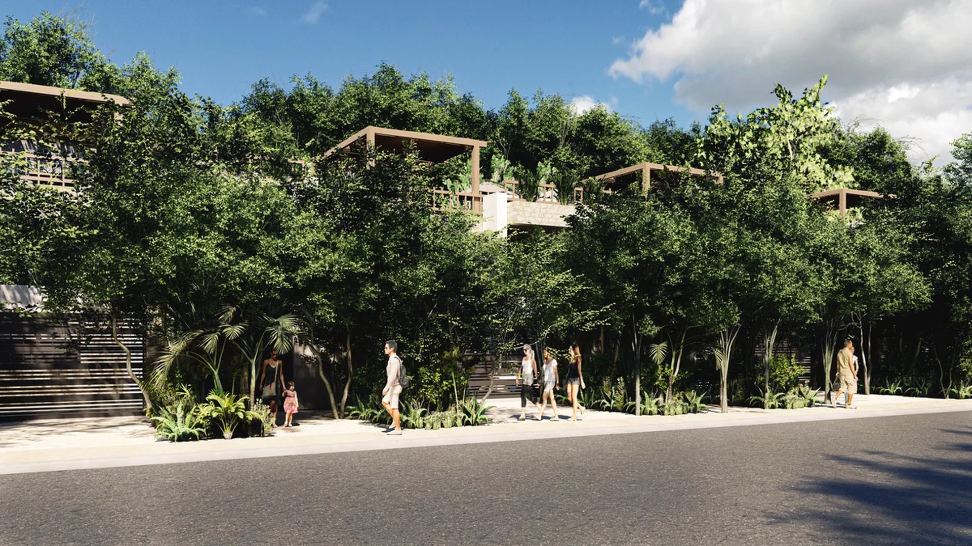 Image of a Lush Landscaping, featuring Modern Architecture and Jungle Setting.