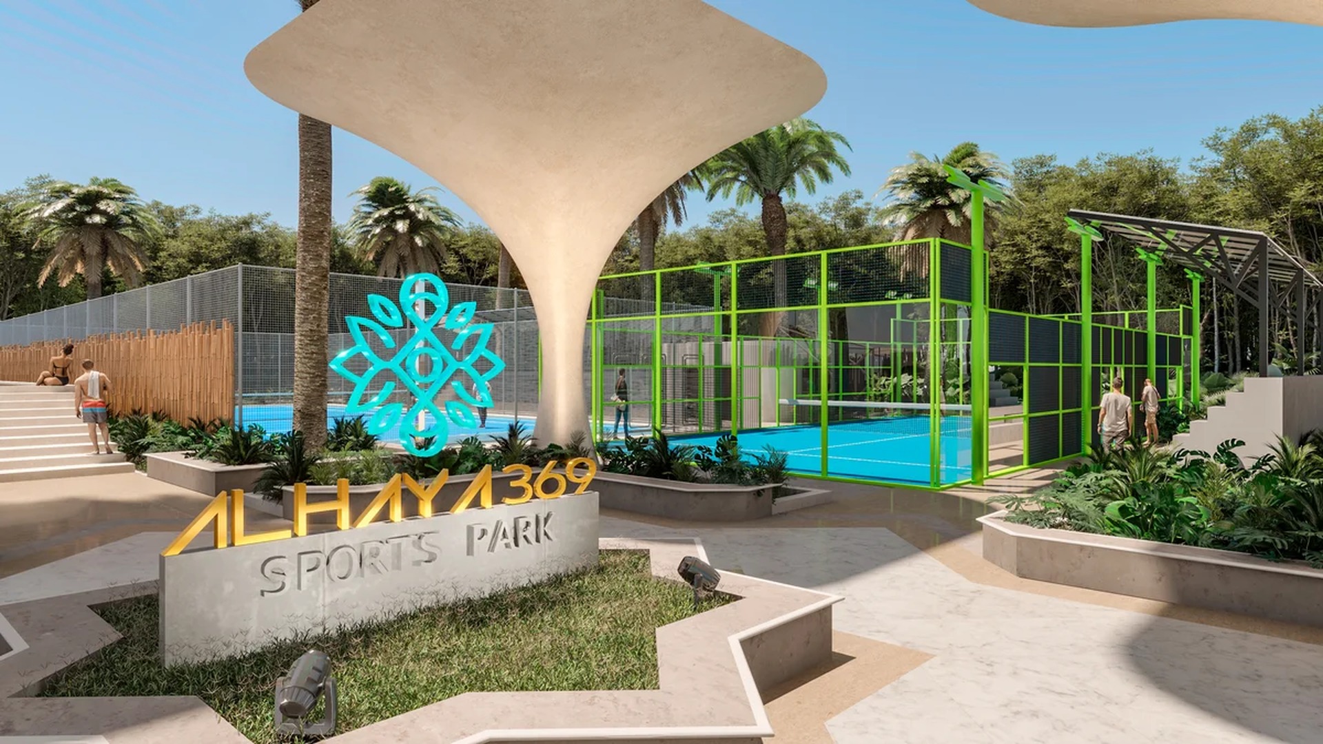 Image of a Padel Courts, featuring Sports Park and Tropical Landscaping.