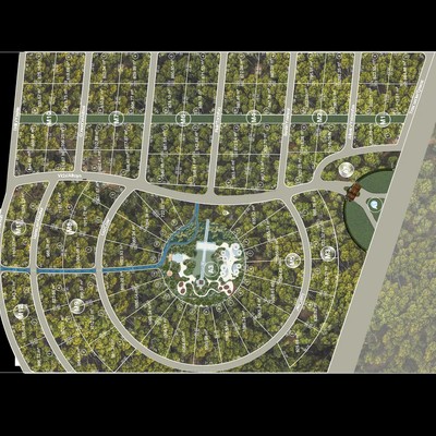 Image of a Master Plan Community, featuring Residential Land Lots and Forested Environment.