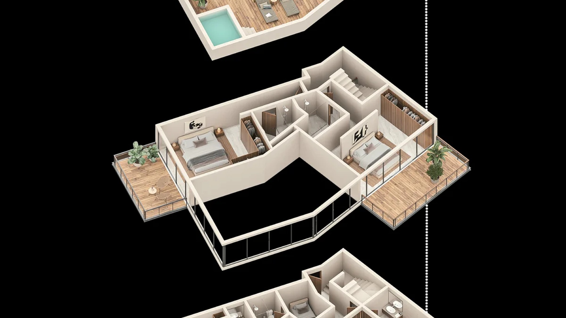Image of a Multi-Level Residence, featuring Rooftop Terrace and Private Plunge Pool.