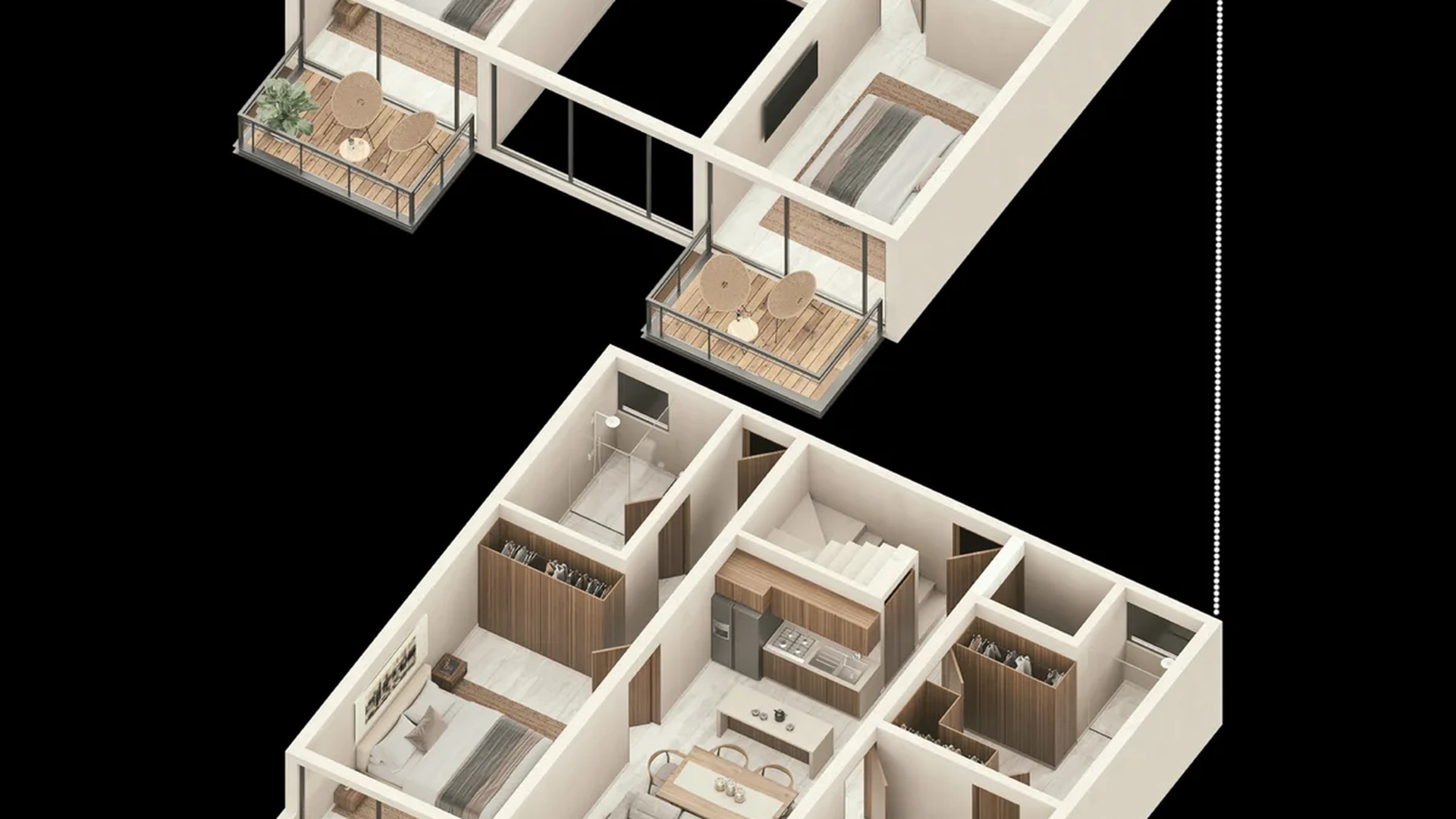 Image of a Two-Story Floor Plan, featuring Open-Concept Living Area and Modern Kitchen.