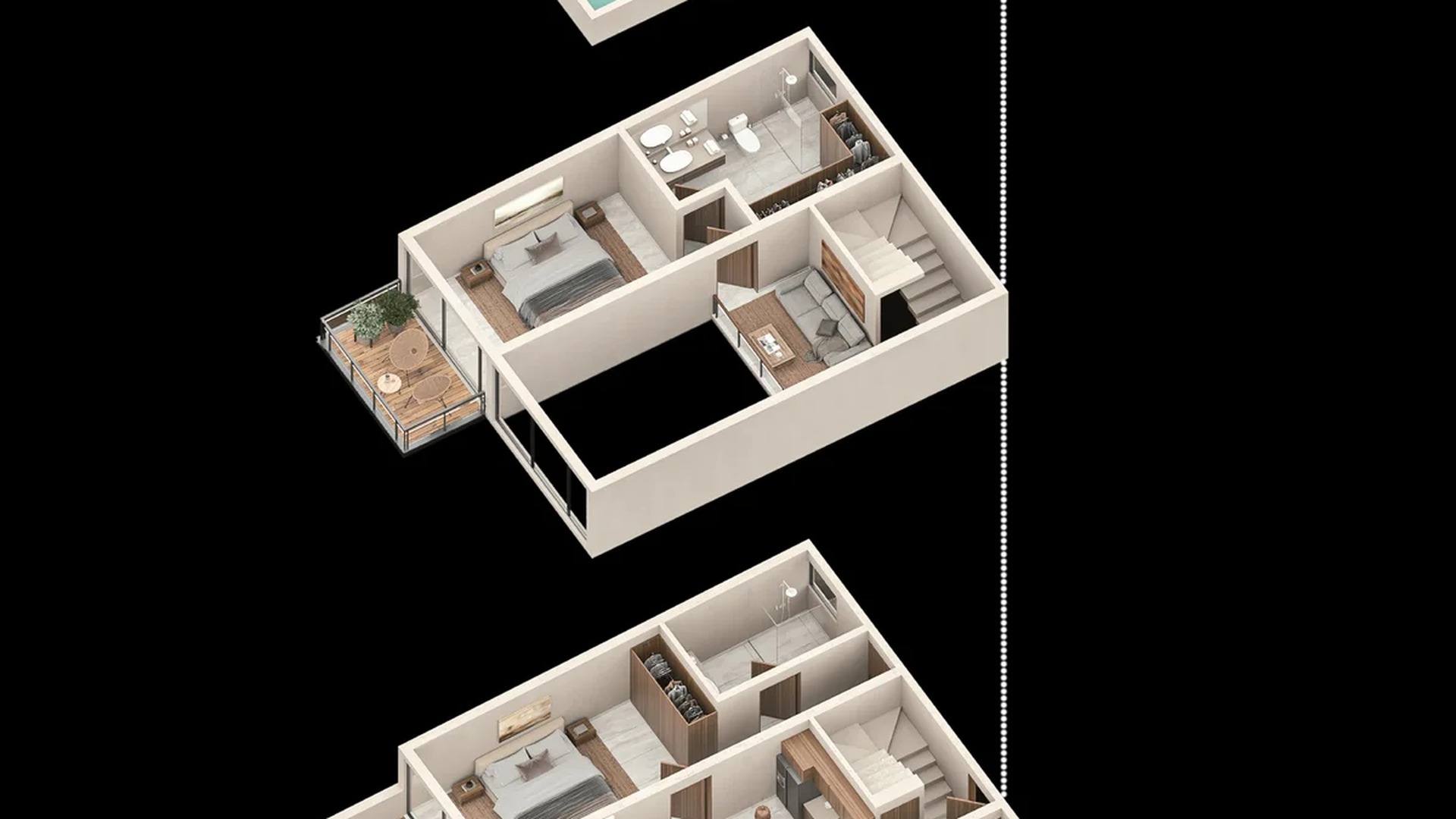 Image of a Multi-Level Floor Plan, featuring Rooftop Terrace and Private Plunge Pool.
